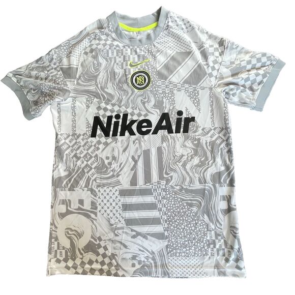 Nike F.C. Home Soccer Jersey Mens Medium White Gray Dri Fit CT2508-100 Med - Picture 1 of 14